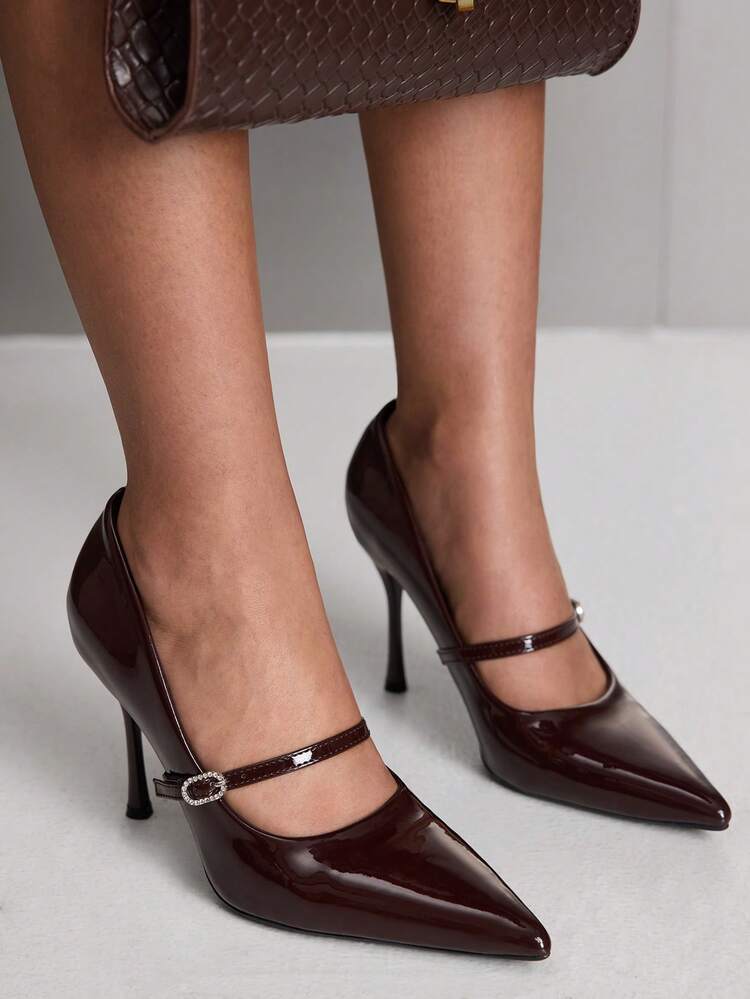 CUCCOO SZL Women Shoes Women Pointed Stiletto Brown Fashion Sexy Party Banquet Night Club Stylish Simple Women's High Heel Shoes High Heel Women's Shoes Spring Shoes