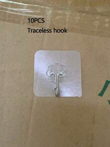 Bộ 30/10 móc dán không dấu vết, chịu lực tốt, dùng để treo kệ lên tường, trong suốt, chống thấm nước, chống gỉ, thích hợp cho nhà bếp, phòng tắm, phòng khách mà không làm hư hại tường. - trong suốt - Xem 15