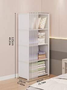 1 Small To Medium-Sized, Multi-Functional Cube Bookshelf/Wardrobe, 31.5 Inches Wide / 15.7 Inches Wide, Freestanding Display Floor-Standing Assembled Storage Shelf With Curtain, Bookshelf, Perfect For Bedroom Or Living Room Furniture, Ideal For Christmas Or Thanksgiving. - White - View 13