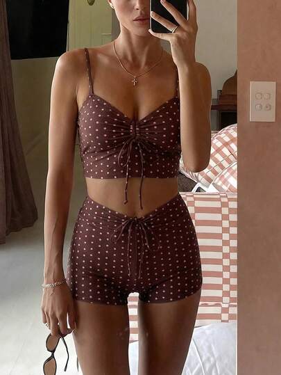 Costavie Women's Tankini Swimwear With Adjustable Straps, High Waist Solid Color Briefs, Casual Beach/Pool Party Modest Versatile Swimwear