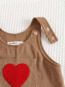 Cozy Pixies Baby Girl Valentine's Day Heart Graphic Casual Sports Jumpsuit Romper - Multicolor - View 5