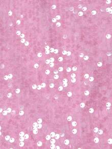 Lyxana Slit Bowknot Sequin Material Vacation Skirt - Pink - View 7