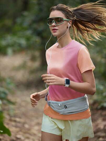 SHEIN In My Nature Women's Ombre Round Neck Casual Versatile Daily Wear & Outdoor Short Sleeve T-Shirt