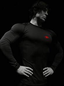 RISE LYT Men's Slim Fit Long Sleeve Athletic T-Shirt - Black - View 3
