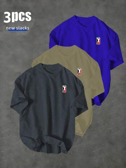 Sport MetroGents Men's Graphic Print Round Neck Short Sleeve Sports T-Shirt