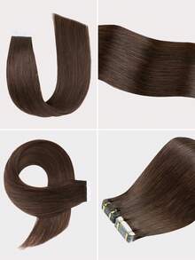 20pcs Tape In Hair Straight Brown Color 150% 18-26 Inch Remy Human Hair Tape In Hair Extension Dark Brown Color Tape In Hair Tape Ins Hair Extensions - S3 - View 5