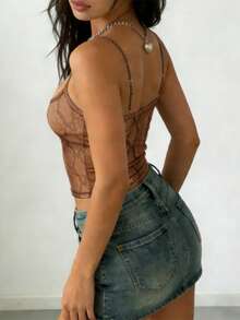 Zyxie 女士 Y2K 蛇纹印花修身短款吊带背心 - 彩色 - 查看 2