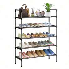 3-8 Tier Reinforced Simple Shoe Rack, 45/58cm Length, Multi-Layer Shoe Storage Organizer, Dust-Proof, For Home, Dorm, Rental, Entryway, Black - Multicolor - View 6