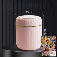 1 Piece Modern Minimalist Desktop Trash Can With Lid, ABS+PP Material, White, Hands-Free, Compact For Home, Bedroom, Office, Including 5 Rolls (15pcs/Roll) Random Color Trash Bags For Kitchen, Bathroom 1pc Press-Top Mini Trash Can - Durable PP Material, Compact Desktop Waste Basket For Office, Bedroom, Living Room - Multicolor - View 9