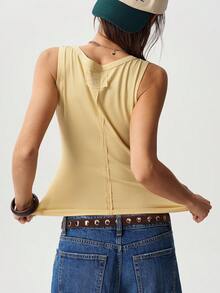 Bohemela Áo tank top dệt kim màu vàng phong cách boho mùa hè, thường ngày, thích hợp cho kỳ nghỉ lễ Phục sinh, lễ hội âm nhạc, họa tiết cao bồi miền Tây cổ điển dành cho nữ. - Màu vàng - Xem 8