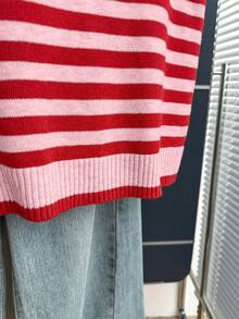 Franclia Nuevo Llegado Suéter de Punto Cálido y Dulce de Estilo Coreano Casual para Damas, Ideal para /Otoño - Rosa - Ver 3