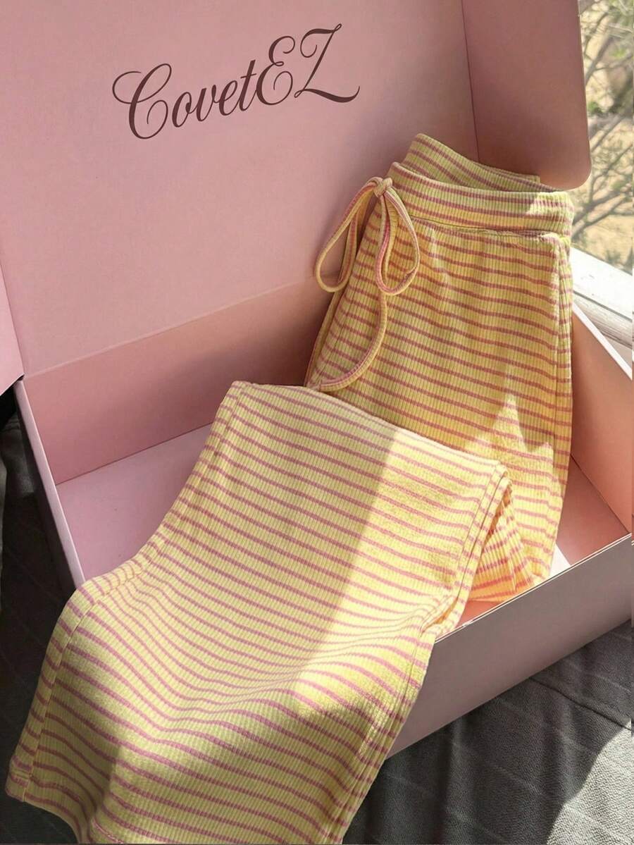 CovetEZ 女士休闲黄色裤子 - 黃色 - 查看 1