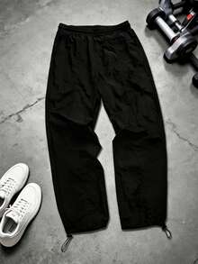 Sport MetroGents Men's Flame Print Drawstring Waist Loose Fit Sweatpants - Black - View 2