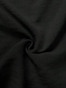 SHEIN LUNE CURVE 大码梭织休闲夏季女式衬衫 - 黑色 - 查看 3