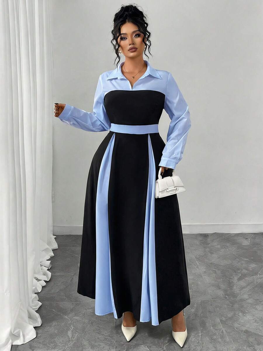 SHEIN Elenzya Đầm dài tay cổ buộc dây phối họa tiết cho nữ, đầm dự tiệc nhà thờ, đầm trang trọng, đầm thanh lịch cổ điển cho nữ, bộ trang phục nữ sang trọng. - Nhiều màu - Xem 1