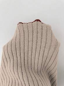 Elenzga Đầm dệt kim cao cấp thanh lịch mùa xuân/hè mới dành cho nữ, cổ chữ U, dáng ôm, dài đến giữa bắp chân, xẻ tà, tay lửng, thiết kế kẻ sọc, phong cách quý phái đa năng. - Nhiều màu - Xem 7