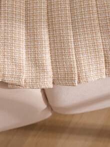 Elladie kids Tween Girl Round Neck Bow Decor Pleated Fashion Party & Casual Dress - Khaki - View 6