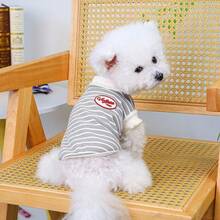 PETSIN 1pc Cat/Dog Universal Clothing, Spring And Summer Thin Breathable Retro Striped Vest, Suitable For Small Dogs To Wear Clothes - Multicolor - View 17