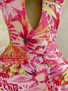 Soleia 女士全印花露背不对称下摆连衣裙 - 彩色 - 查看 7