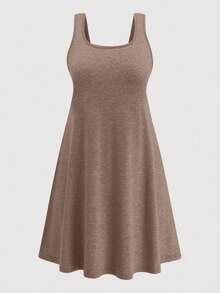SHEIN LUNE 4件套加大码吊带连衣裙套装，基础款舒适凉感连衣裙，舒缓压力套装，优雅时尚女士休闲家居服，夏季连衣裙，简约连衣裙，吊带连衣裙，迷你连衣裙 - 彩色 - 查看 7