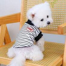 PETSIN 1pc Cat/Dog Universal Clothing, Spring And Summer Thin Breathable Retro Striped Vest, Suitable For Small Dogs To Wear Clothes - Multicolor - View 19