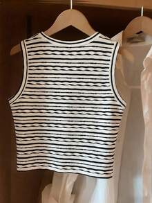 Lymera Women's Striped Crew Neck Casual Versatile Daily Wear Top - Multicolor - View 2