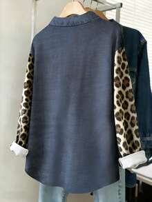 Resyla Women's Leopard Print Single-Breasted Casual Versatile Daily Wear Shirt - Multicolor - View 2