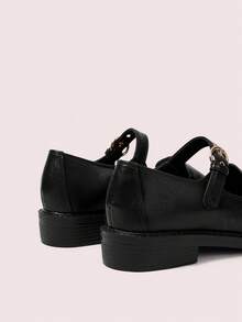 CUCCOO DOLLMOD Women's Buckle Design Casual Versatile Flat Shoes - Black - View 4