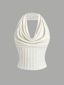 SHEIN Tween Girl Casual Off-Shoulder Ruched Back Hollow T-Shirt - Yellow - View 5