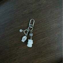 New Design Kawaii Beaded Sea Otter Flocked Phone Lanyard, Phone Charm, Phone Accessory, Bag Charm, Keychain Pendant - Black and White - View 19