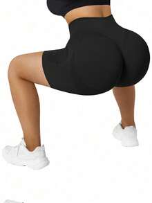 Velisys Velisys Women's Solid Color Seamless Elastic Sports Shorts - Multicolor - View 2