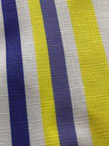 Women's Striped Print Loose Shirt + Matching Shorts 2 Pieces Set - Light Yellow - View 6