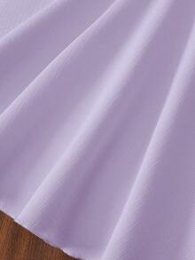 Young Girl Puff Sleeve Jacket With 3D Bow Decor, Paired With Sleeveless Dress, Elegant For Daily, Work, Party - Mauve Purple - View 6