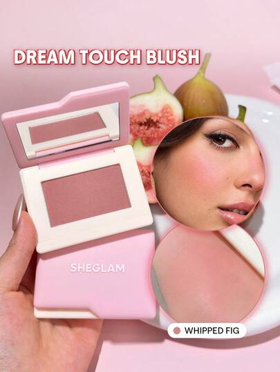 SHEGLAM Dream Touch Blush-Whipped Fig Powder Blush Brand Beauty Makeup Face Paint Cosmetic For Women Girls Perfect For Spring Summer Ideal For Y2K Fancy Fashion Suitable For Birthday Mother'S Day Gift Rave Party Ready Best Color