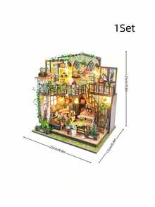 1套木制DIY小屋，手工DIY组装建筑模型房屋，装饰品，微缩景观玩具 - 彩色 - 查看 12