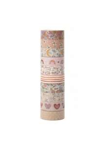 Boho Washi Tape Set Decorative Masking Paper Roll DIY Journal Supplies Scrapbooking Craft Aesthetic Bohemian Pattern Sticky Adhesive Durable Versatile Multi Use Gift - Multicolor - View 16