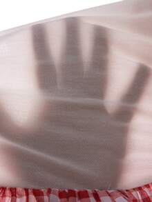 SHEIN Baby Girl Cherry Print Casual Vacation Daily Wear Dress With Peter Pan Collar - Red and White - View 12