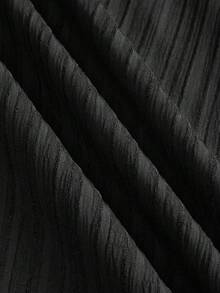 EMERY ROSE 加大码V领蕾丝拼接黑色底纯色夏季吊带背心，优雅适合度假、约会、派对等场合，时尚百搭。 - 黑色 - 查看 8