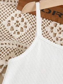 SHEIN Bộ đồ đi nghỉ mát cho bé gái tuổi teen gồm áo hai dây xếp ly in hình quả anh đào và chân váy xòe. - Nhiều màu - Xem 5