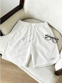 SWAVVY Men's Drawstring Waist Casual Versatile Daily Wear Shorts - Grey - View 2