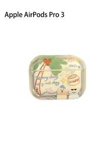 Kawaii Cute Cartoon Coconut Tree Graffiti Dog With Pendant Headphones Case Compatible With AirPods 1 2 3 Pro 2 Pro 3 Shell Soft Compatible With AirPods 4 - Coconut Tree Dog - View 8