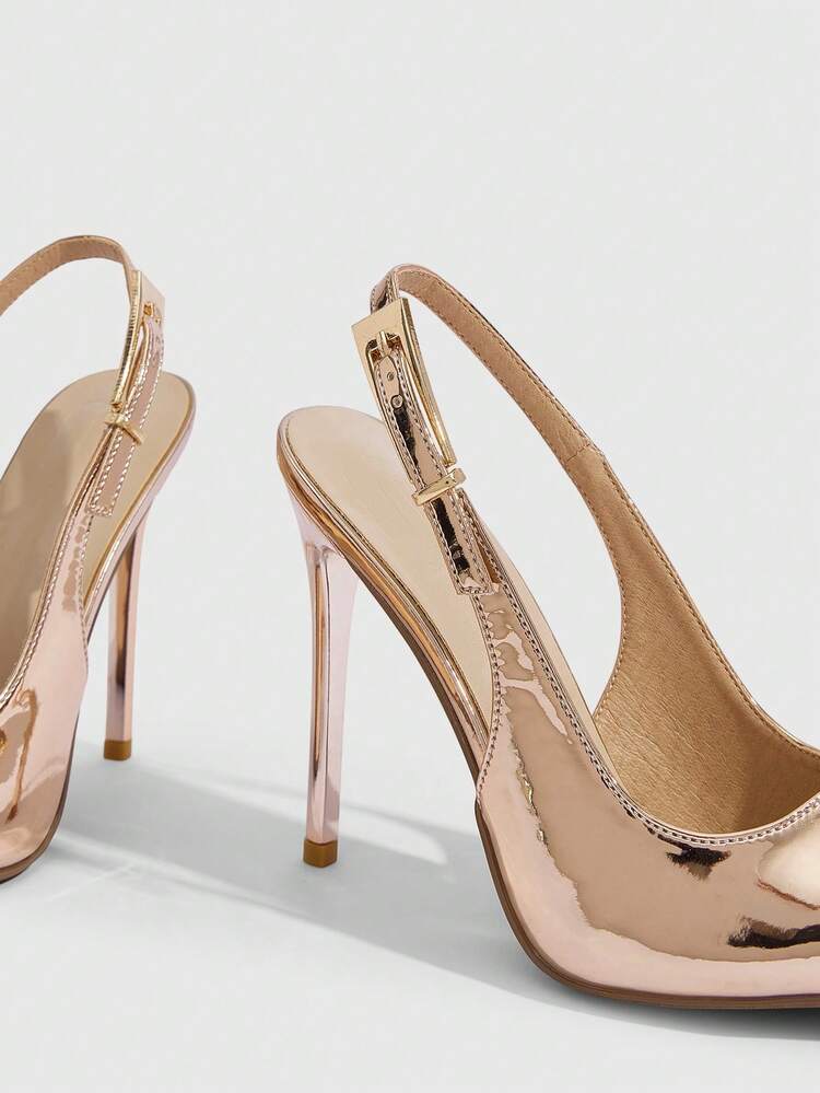 CUCCOO SZL Women Shoes New Women's Champagne Pointed Stiletto Simple Fashion Sexy Dinner Party Women's High Heel Shoes Slingback Shoes Women's Shoes