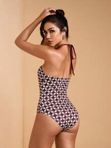 JIAN LASALA Mono de verano casual para mujer con escote halter, espalda descubierta y pliegues en todo el Body - Multicolor - Ver 2