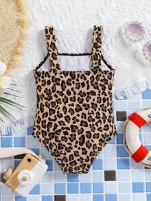 Travachic KIDS Babygirl Cute Black Hollow Floral Spaghetti Strap One-Piece Swimsuit, Summer - Multicolor - View 4