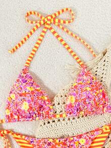 Swim Vcay 2026春夏两件套女士性感豹纹吊带露背侧系带比基尼套装 - 彩色 - 查看 4