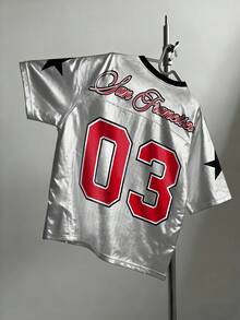 STEELVANCE 男士休闲数字印花V领短袖T恤，夏季 - 彩色 - 查看 2