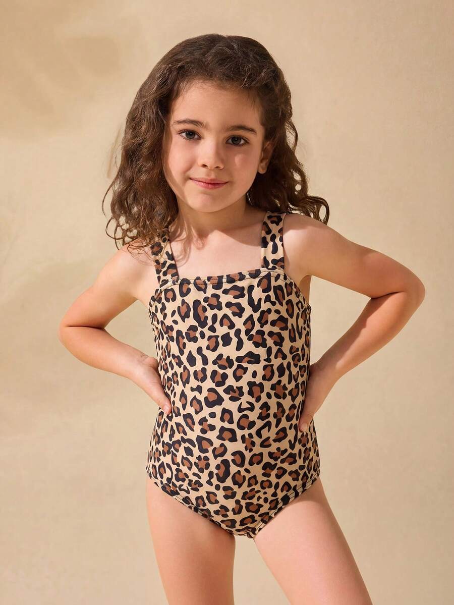 Travachic KIDS Babygirl Cute Black Hollow Floral Spaghetti Strap One-Piece Swimsuit, Summer - Multicolor - View 1