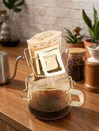 Cirelle Support de filtre à café en forme d'oreille de chat - Porte-filtre en acier inoxydable minimaliste, support de filtre à infusion manuelle portable