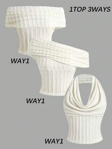 SHEIN Tween Girl Casual Off-Shoulder Ruched Back Hollow T-Shirt - Yellow - View 3