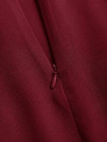 Sweetra Women's Black A-Line Side Slit Bow Decor Sexy Chic Mini Skirt - Burgundy - View 4